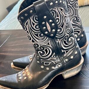 Black and White Western Cowboy Boots